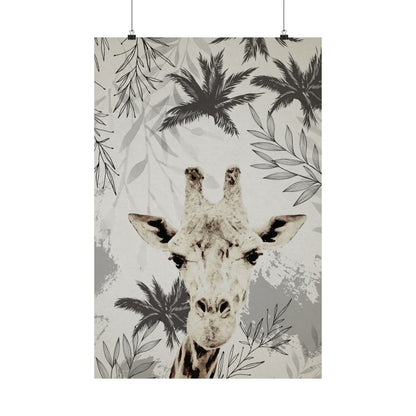 Giraffe with grey leaves